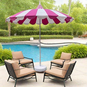 Paraguas de pagoda de poste de acero inoxidable de 8,5 pies, paraguas de playa de costilla de fibra de vidrio para <span class=keywords><strong>Patio</strong></span>, paraguas de pagoda rojo y blanco - Product Image 4