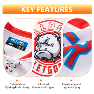 Maillot de hockey Puck Pros Suède 100% polyester imprimé par sublimation respirant séchage rapide unisexe adulte <span class=keywords><strong>XL</strong></span> - Product Image 2