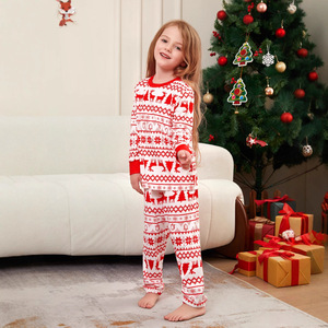 Conjunto Térmico de Natal para Crianças em Tecido Retardante de Chamas Certificado pela CPC, Estampa de Rena e Flores, Roupas Unissex para Crianças - Product Image 4