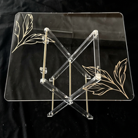 Großhandel Transparentes Acryl-Klapp-Teetisch-Set mit Ständer Modernes Design Beweglich & Tragbar Wohndekor