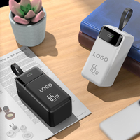 Batterie externe portable haute capacité PD 65W 50000 mAh, charge super rapide avec écran LED, batterie externe pour ordinateur portable pour l'extérieur