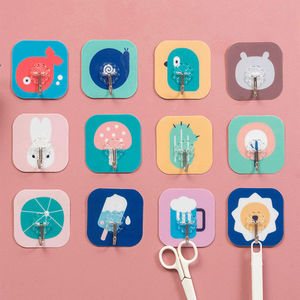 Cartoon <b>Hook</b> for Kitchen Bathroom PVC Self-<b>adhesive</b> Traceless Multi-functional Strong <b>Hooks</b> - Product Image 2
