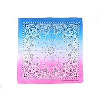 Vente en gros de foulards carrés de haute qualité à impression par transfert thermique, en polyester et coton doux pour la peau, motif floral cachemire, bandana carré