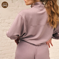 Veste de Yoga surdimensionnée demi-fermeture éclair, vêtement d'entraînement, col d'étiquetage privé, manches longues, hauts de sport pour femmes