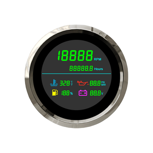 Nouveau compteur multifonction LCD VIT TLM85 85 mm 6-en-1, compteur horaire, température de l'eau, pression d'huile, jauge de carburant, tachymètre 12V/24V - Product Image 1