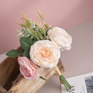 ช่อดอกไม้ประดิษฐ์ โลยา สีชมพู สำหรับตกแต่งบ้าน งานแต่งงาน รุ่น CF01134 - Product Image 3