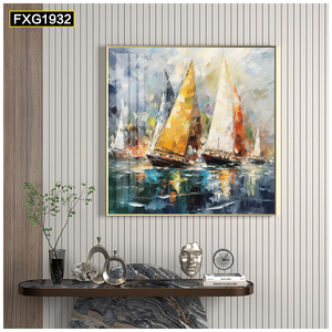 Venta al por mayor de pinturas al óleo abstractas de alta calidad, 100% pintadas a mano, con diseño de <span class=keywords><strong>velero</strong></span>, para decoración del hogar en salas de estar. - Product Image 1