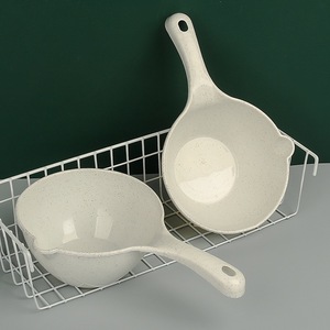 Plastic Long Handled Water Ladle Off <b>White</b> <b>2</b> <b>Pieces</b> Drop Resistant Kitchen Bathroom Use - Product Image 1