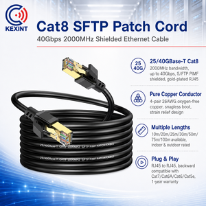 Cordon de raccordement intérieur extérieur Cat6 Cat6A Cat7 Cat8 SFTP 10M 20M 25M 30M 50M Câble réseau <span class=keywords><strong>Ethernet</strong></span> LAN Câbles de communication - Product Image 1