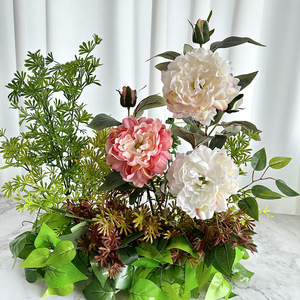 Fiore di Peonia Mei Mei 2 Stile Europeo-Americano, Decorazione per la Casa, Fiore da Palazzo, per Fotografia Matrimoniale, Tessitura Cinese Pan - Product Image 4