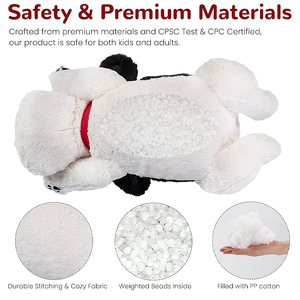 2025 yeni siyah ve beyaz köpek ağırlıklı doldurulmuş hayvanlar ağırlıklı peluş köpek doldurulmuş hayvanlar büyük doldurulmuş köpek peluş yastık - Product Image 3