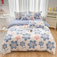 Parure de lit quatre pièces épaissie en cachemire végétal, motif floral minimaliste style Instagram, personnalisable quatre saisons pour étudiant