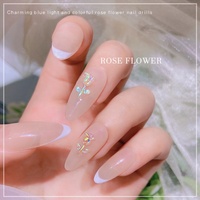 Paso Sico 30 pièces/sac Cristal Scintillant AB 3D Rose Fleur Filles Résine Nail Art Décoration Magique Charmes pour Ongles Appliques
