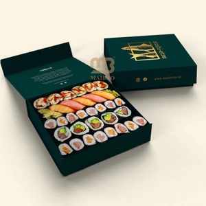 Biểu tượng tùy chỉnh dùng một lần Sushi Set hộp thiết kế mới nhanh chóng bao bì thực phẩm Takeaway Sushi hộp giấy màu đen Sushi đưa ra container - Product Image 5