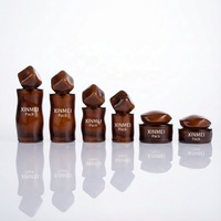 Flacon pompe en verre cylindrique irrégulier pour lotion, pot à lotion, 30g/50g/30ml/50ml/100ml/120ml, plusieurs options de capacité, cosmétique