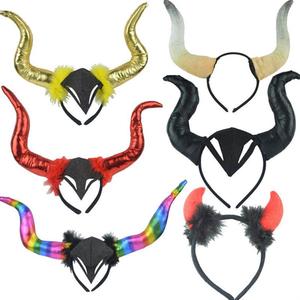 Diadema gótica con cuernos de hormiga, diadema de cuernos de cabra en negro, plateado y dorado para Halloween, tocado de cosplay para fiestas, accesorios de lujo para vestir. - Product Image 6