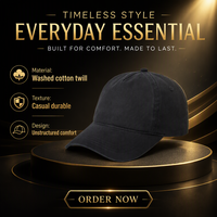 Gorra de 5 Paneles de Algodón Lavado, Ajustable, con Visera Curva, Estilo Casual y Deportivo