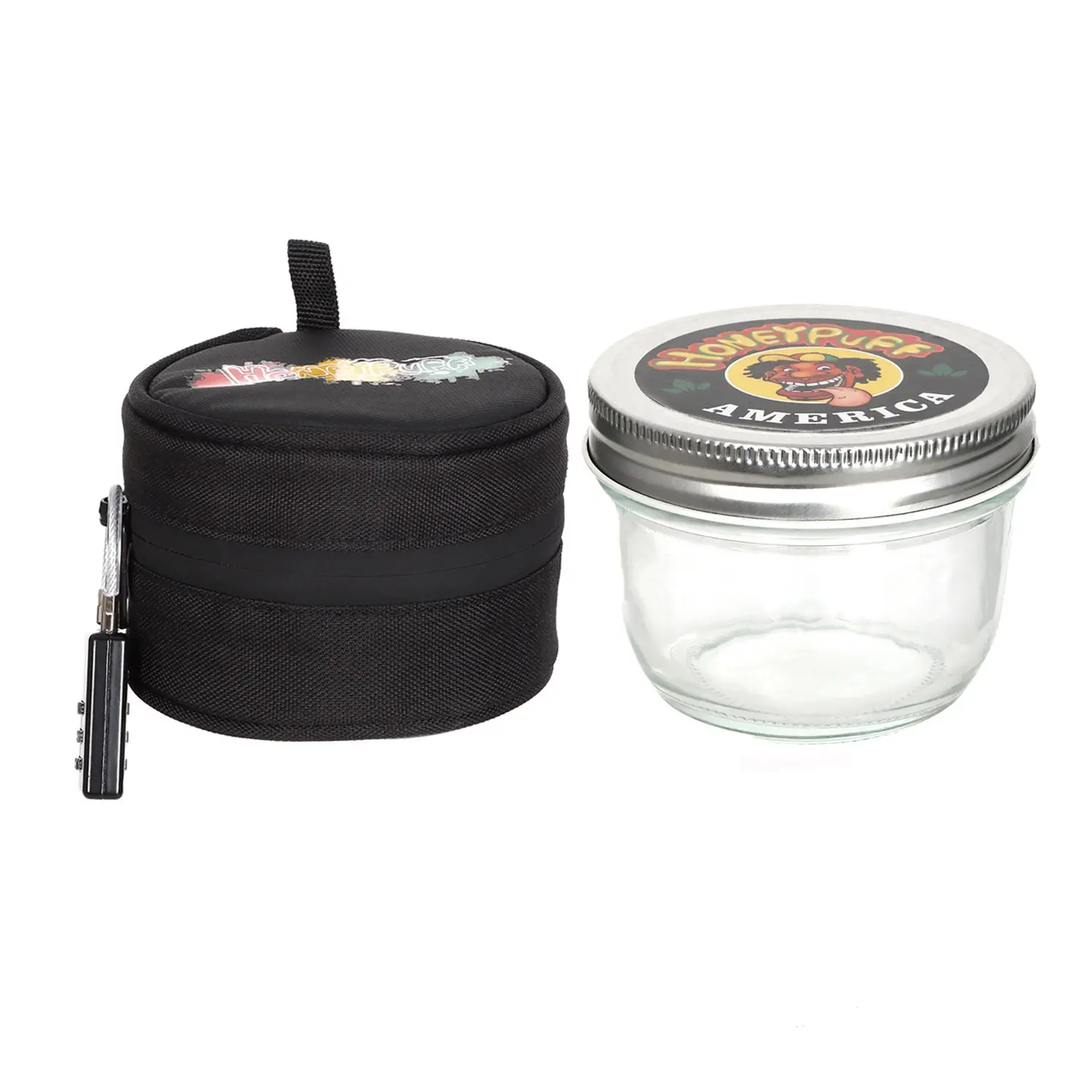 Honeypuff Glass thuốc lá hút thuốc Stash Jar đặt hàng bằng chứng chống trộm khóa và ngăn mùi túi hút thuốc cửa Hàng Phụ Kiện