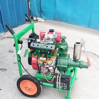 Ensemble de pompe à eau diesel à débit élevé sur chariot pour l'agriculture et l'irrigation des fermes avec pistolet à eau