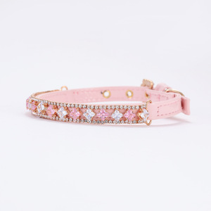 Collier pour animaux de compagnie de petite et moyenne taille avec décoration en dentelle rose collier de chat à motif solide et accessoires de collier en plastique - Product Image 6