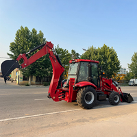 Backhoe Loader 4x4 Multifungsi Pertanian Penggerak Hidrolik untuk Pembongkaran, Pengiriman Cepat, Dijual