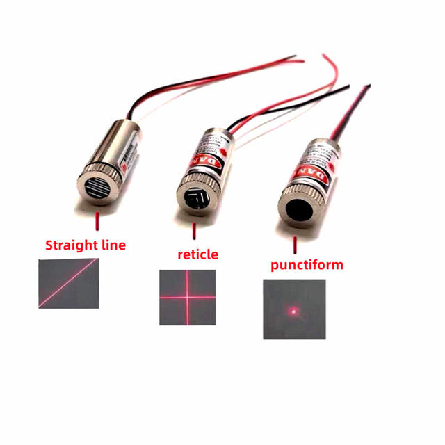 12mm Laser Module Red Laser Head Industrial Grade Adjustable Focal Length 650nm 5mw Dot Shaped Straight Line Crosshair