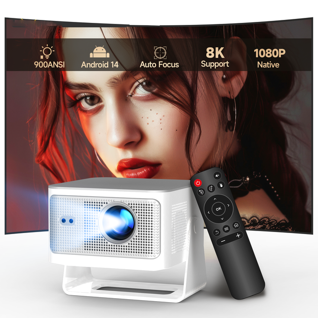 Auto Focus 900 ANSI Projector HY350MAX 8K Android 14.0 TV Box Smart Home Portable LCD Projector Mini Projector