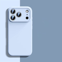 Casing Handphone Silikon Cair Populer untuk iPhone 18 17 16 15 14 13 12 Pro Max, Anti Benturan dengan Desain Tombol AI
