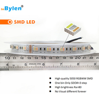 5050 60LED/M RGBCCT 5in1 LED Bande Lumineuse DC 12/24V 19.2W RA80 2Oz 12mm PCB 50/100mm Coupe (6LED) IP20 CE ROHS