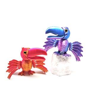 2026 Jouet de simulation d'oiseau perroquet à bec ouvert imprimé en 3D, créatif et amusant, avec ailes entièrement articulées et mobiles, modèle de simulation d'oiseau, ornements de bureau, cadeau - Product Image 2