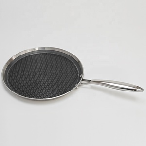 3 strati antiaderente padella per <span class=keywords><strong>Pizza</strong></span> in acciaio inossidabile 304 padella a induzione 26cm-28cm-30cm per cucina casalinga - Product Image 2