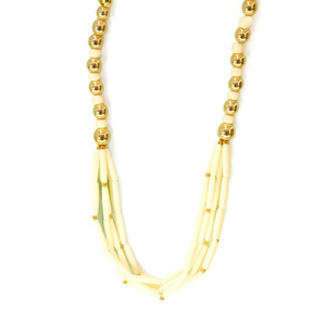 Fashion Beaded <b>Necklace</b> 316L Stainless Steel PVD Gold Plating Sustainable Resistant Long <b>Statement</b> Jewelry - Product Image 2