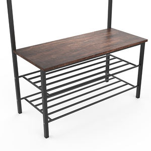 أثاث الممرات العصري من الفولاذ والبلاستيك، حامل أحذية ومعاطف بطبقة واحدة مع 5 خطافات للاستخدام في غرف النوم والفنادق - Product Image 4