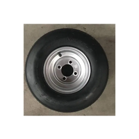 Ensemble de 4 pneus de chariot de golf 205/50-10 avec jantes de 10 pouces et capuchons de jantes, pneus de chariot de golf à motif dentelé