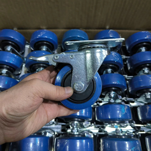Ruedas Giratorias de TPR Azules de 3, 4 y 5 Pulgadas con Rodamiento Suave y Silencioso, Duraderas y Que No Dejan Marcas, Ideales para Muebles y Equipos - Product Image 1