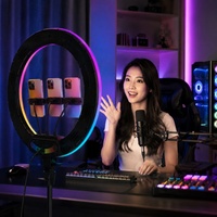 Anneau lumineux sans fil professionnel à télécommande pour diffusion en direct Kr-g18 Rgb Mini Lampe LED portable pour photographie
