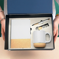 Coffret Cadeau d'Entreprise Personnalisé Besery : Souvenirs d'Entreprise Écologiques en Bois, Porte-clés, Carnet avec Stylo et Tasse