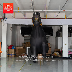 Personajes Inflables Publicitarios Personalizables 360°, Caballo Negro de Dibujos Animados Realista para Halloween y Navidad, Novedades - Product Image 2