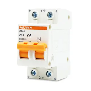 Original and new manufacture mcb 2 poles dz47 series miniature circuit breaker DC 250V/ DC 500V 10A 16A 32A 63A