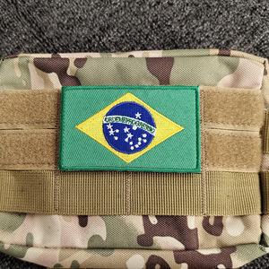 Индивидуальные патриотические тканые этикетки 8*5 см с крючком и петлей, вышитые маленькие патчи с флагом страны для украшения - Product Image 5