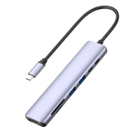 Adaptateur 7-en-1 Type-C vers USB 3.0 AF*2 + SD/TF (2.0) + Type-C (Données) + (4K/60 Hz) + PD