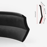 2 "X 2.5M Hitam PU Depan Bumper Bibir Splitter Tubuh Spoiler Rok Karet Pelindung