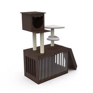 Harga kompetitif furnitur hewan peliharaan mewah kayu rumah kucing dengan Sisal menggaruk Post kucing menara Kondominium memanjat bingkai dalam ruangan kucing pohon - Product Image 6