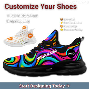 Chaussures de sport respirantes pour hommes et baskets décontractées avec lettrage graffiti coloré personnalisé pour les détaillants - Product Image 1