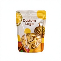 Sachet Doypack refermable en Mylar avec fenêtre transparente et logo personnalisé pour l'emballage de snacks et de fruits secs