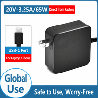 Chargeur pour ordinateur portable 65W compatible avec Lenovo et ASUS, adaptateur secteur 20V 3.25A, interface USB Type-C