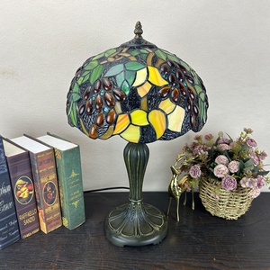 LongHuiJing European Stained Glass Grape Lampshade Mediterranean Multicolored 12-Inch Dome AC LED Adjustable Eco-Friendly - Product Image 5