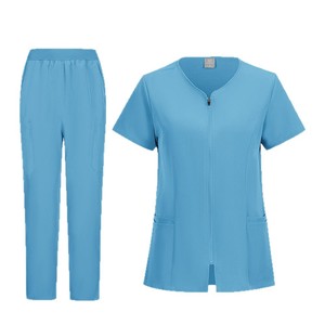 Conjunto de Ropa de Enfermera para Mujer, Color Sólido, Secado Rápido, Cuello en V, Pantalones Cortos con Bolsillos - Product Image 5