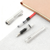 Stylo plume en plastique transparent simple et populaire Plusieurs diamètres d'écriture disponibles Stylo publicitaire promotionnel Personnalisable