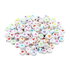 Perline a Cuore Bianche Ilan Abalorio Corazon 4x7mm per Creazione di Gioielli 17g - Product Image 1